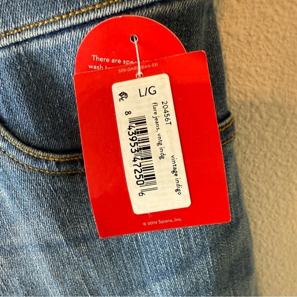 New SPANX Flare Jeans Vintage Indigo Business Casual Women’s Size Large Tall NWT - Picture 7 of 13